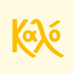 Kalo logo yellow on beige