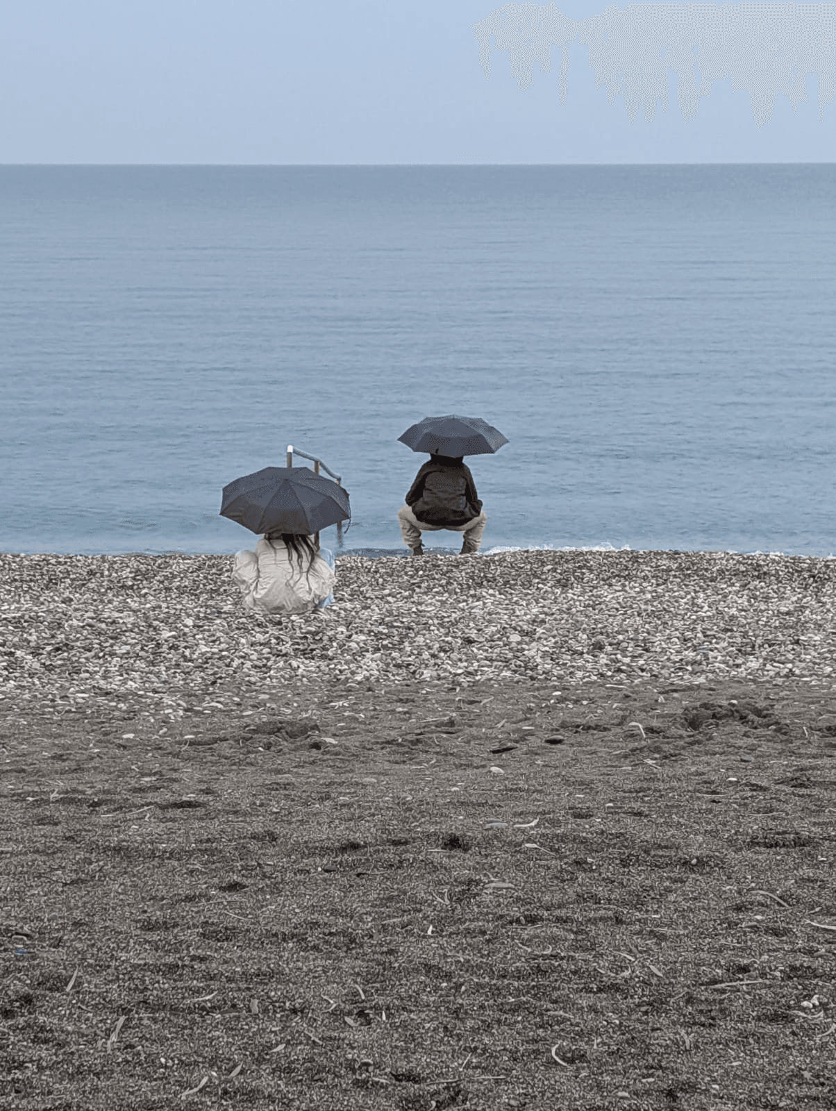 Rainy beach in Stoupa